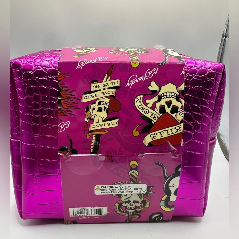 Ed Hardy 2 Piece Gift SET – Watch & Pouch / Cosmetic Bag – New with Tag Giftable